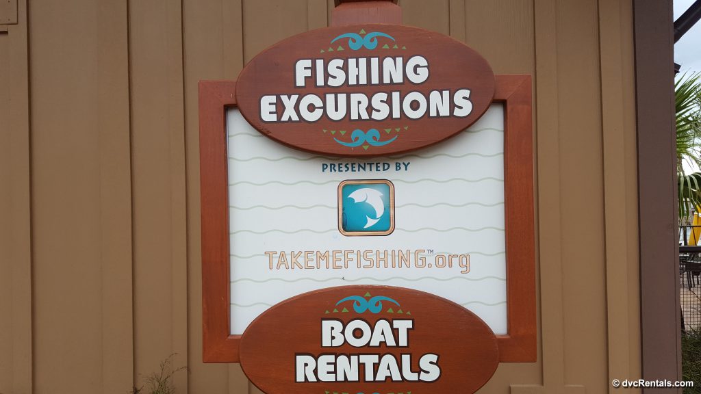 Sign at Polynesian Resort for Fishing Excursions Boat Rentals