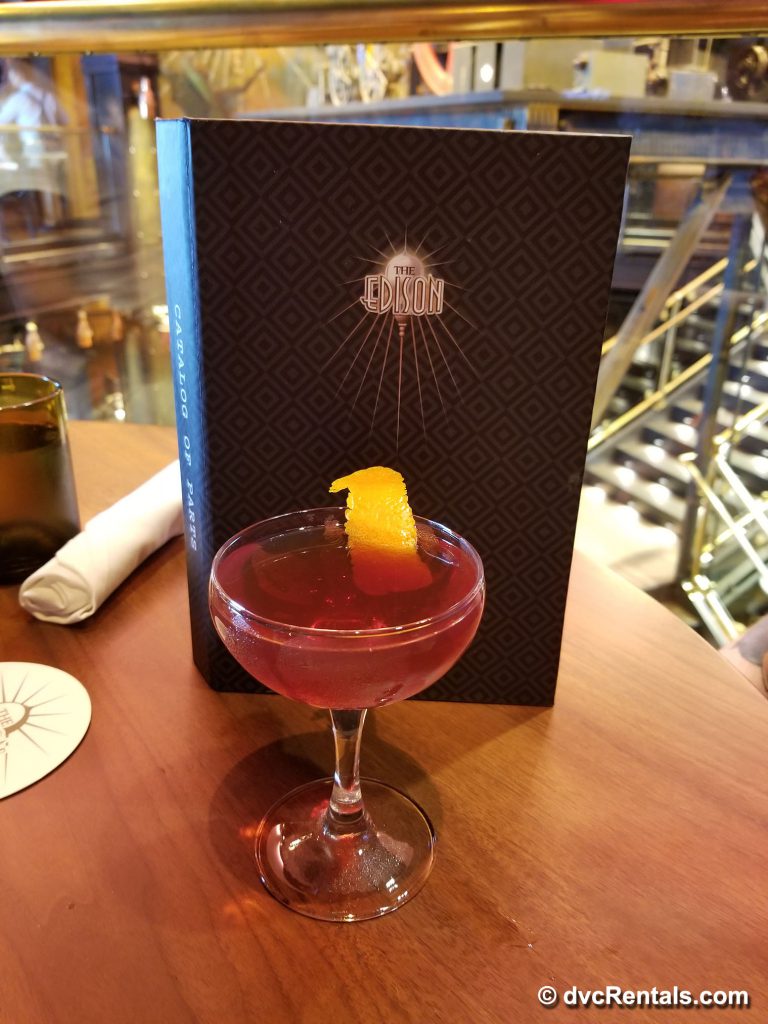 The Edison menu with signature drink