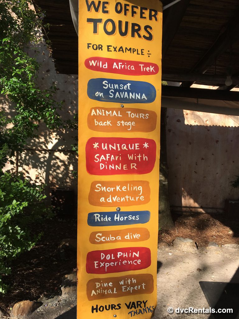  Sign from the Animal Kingdom Tour Booth