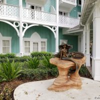 Entrance to Disney’s Beach Club Villas with Little Mermaid Statue