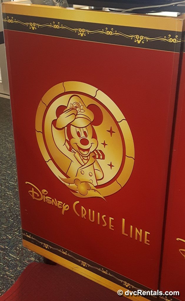 Disney Cruise Line sign inside Port Canaveral terminal