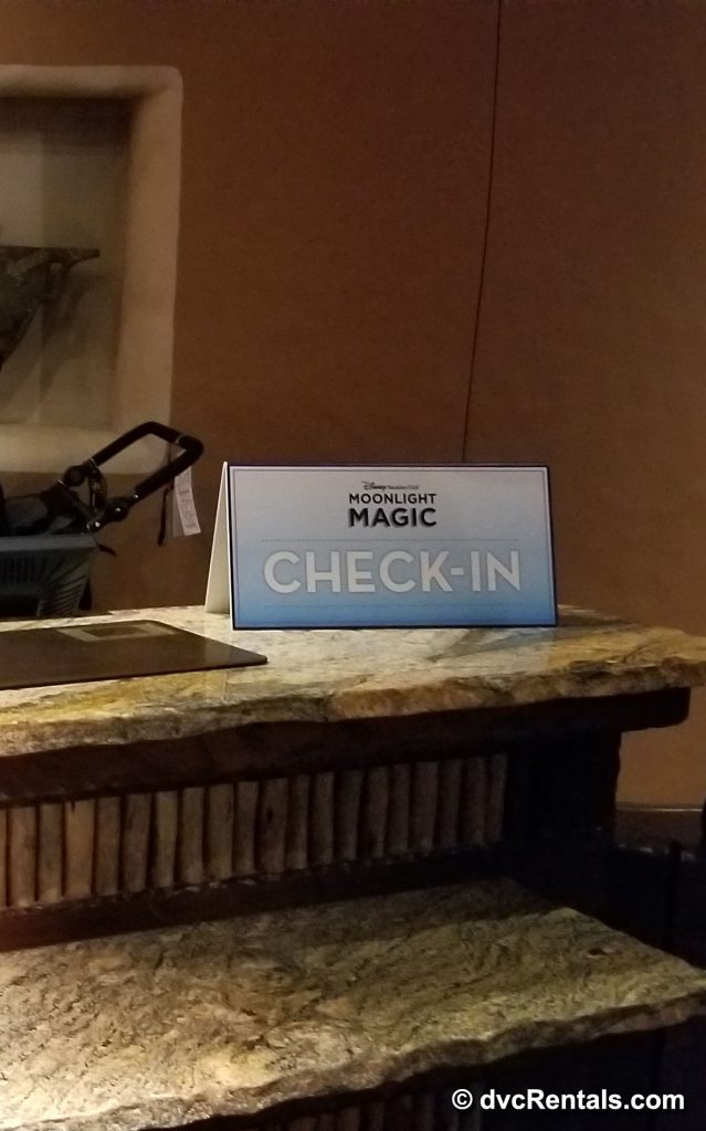 Event Check in desk at a DVC Resort