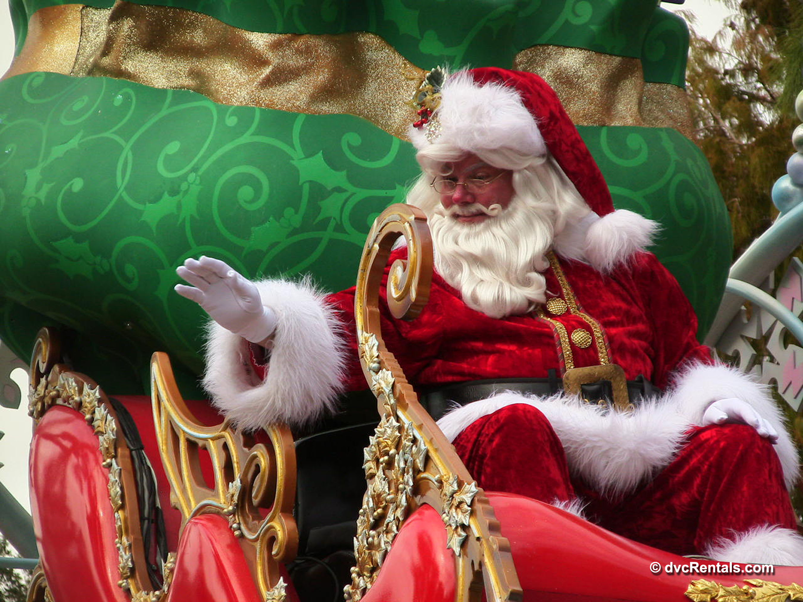 Santa Claus at the end of Magic Kingdom’s Christmas Parade