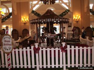 Disney’s Beach Club Villas’ lobby decorated for Christmas