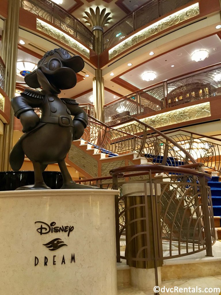 Statue of Donald Duck on the Disney Dream
