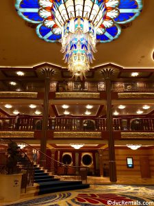 chandelier in the lobby of the Disney Dream