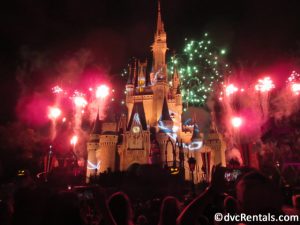 HalloWishes Fireworks in front of Cinderella’s Castle