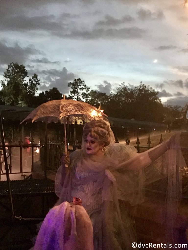 ghost outside of the Haunted Mansion