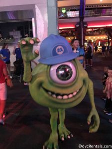 Mike Wazowski at the Monsters Inc Dance Party