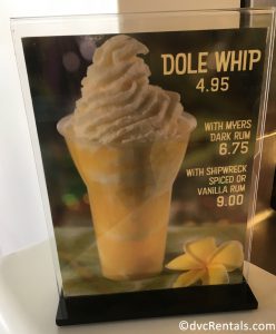 sign for a Dole Whip on the Disney Dream