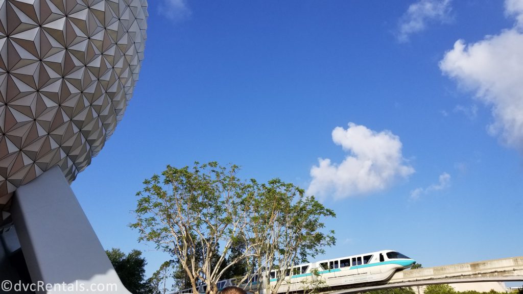 Epcot geosphere and Monorail