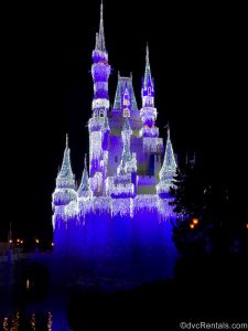 Cinderella Castle with icicle lights