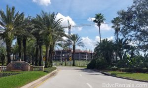 exterior construction shot of Disney’s Riviera Resort with 4 stories built