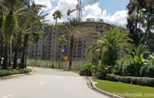 exterior construction shot of Disney’s Riviera Resort with 9 stories built