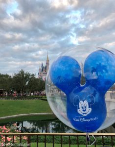 Disney Balloon with Cinderella Castle in the background