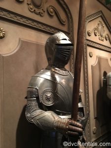 suits of armor at Be Our Guest