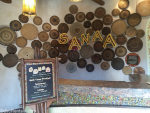 Sign for Sanaa restaurant at Kidani Village