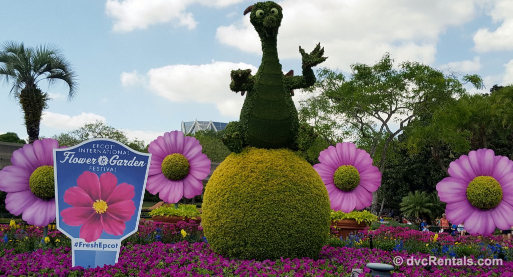 Figment topiary at Epcot’s International Flower and Garden Festival 2019