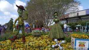 Woody and Bo Peep topiaries at Epcot’s International Flower and Garden Festival 2019