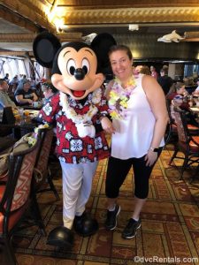 Guest Blogger Emily with Mickey Mouse at ‘Ohana