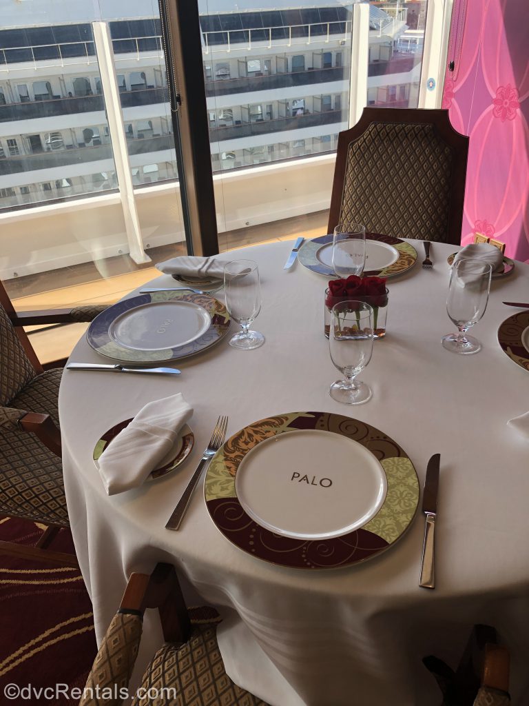 Table setting at Palo Restaurant on the Disney Dream