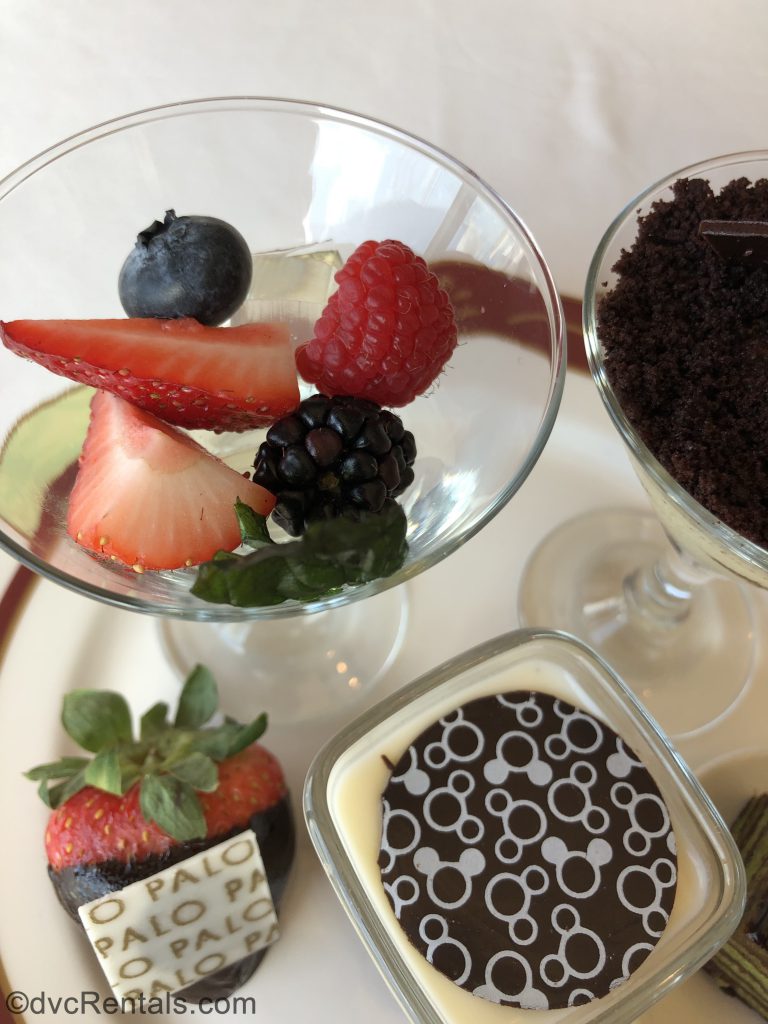 Dessert options at Palo Restaurant on the Disney Dream