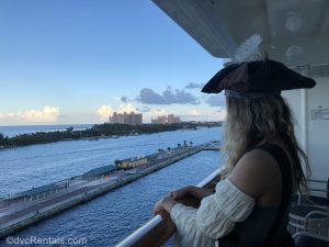 Team Member Stephanie looking out from her balcony on the Disney Dream