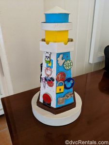 Disney’s Beach Club Villas pin board in the shape of a lighthouse