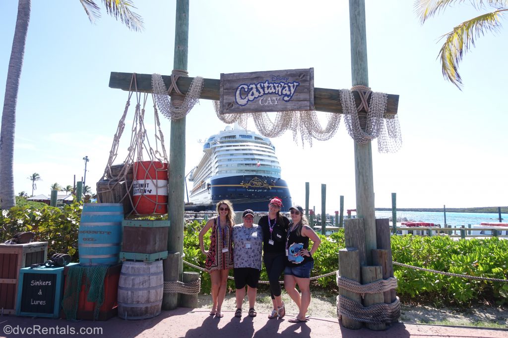 Team Members Lindsay, Carly, Cassie and Stephanie S at Castaway Cay