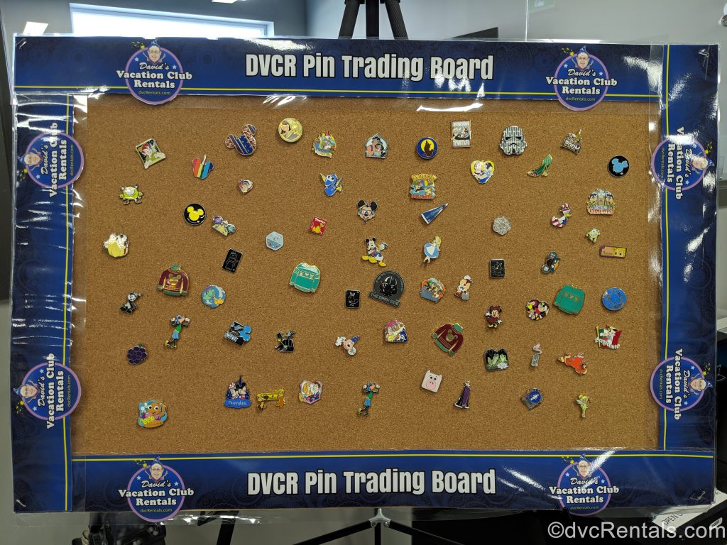 David’s Vacation Club Rentals pin trading board