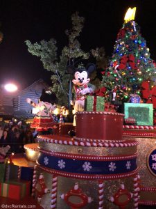 Mickey and Minnie at the Once Upon a Christmastime parade