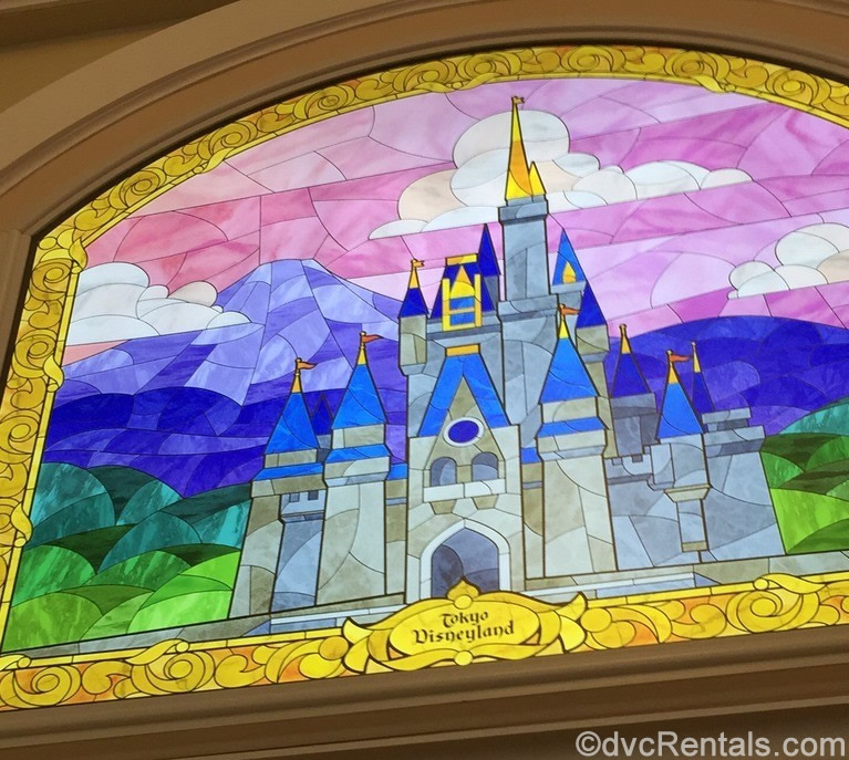 Stain glassed castles at the DVC Preview Center