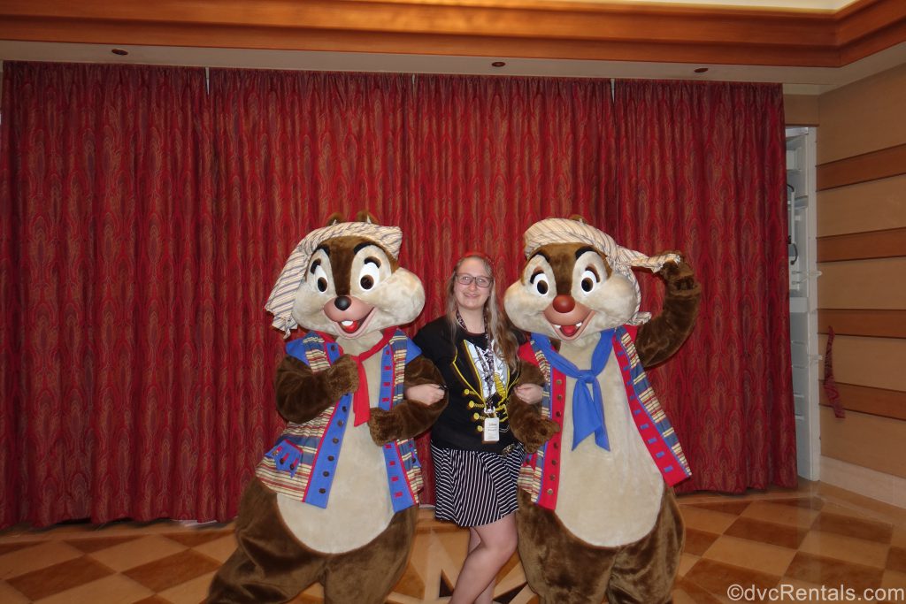 Team Member Cassie with Chip and Dale
