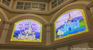 Stain glassed castles at the DVC Preview Center