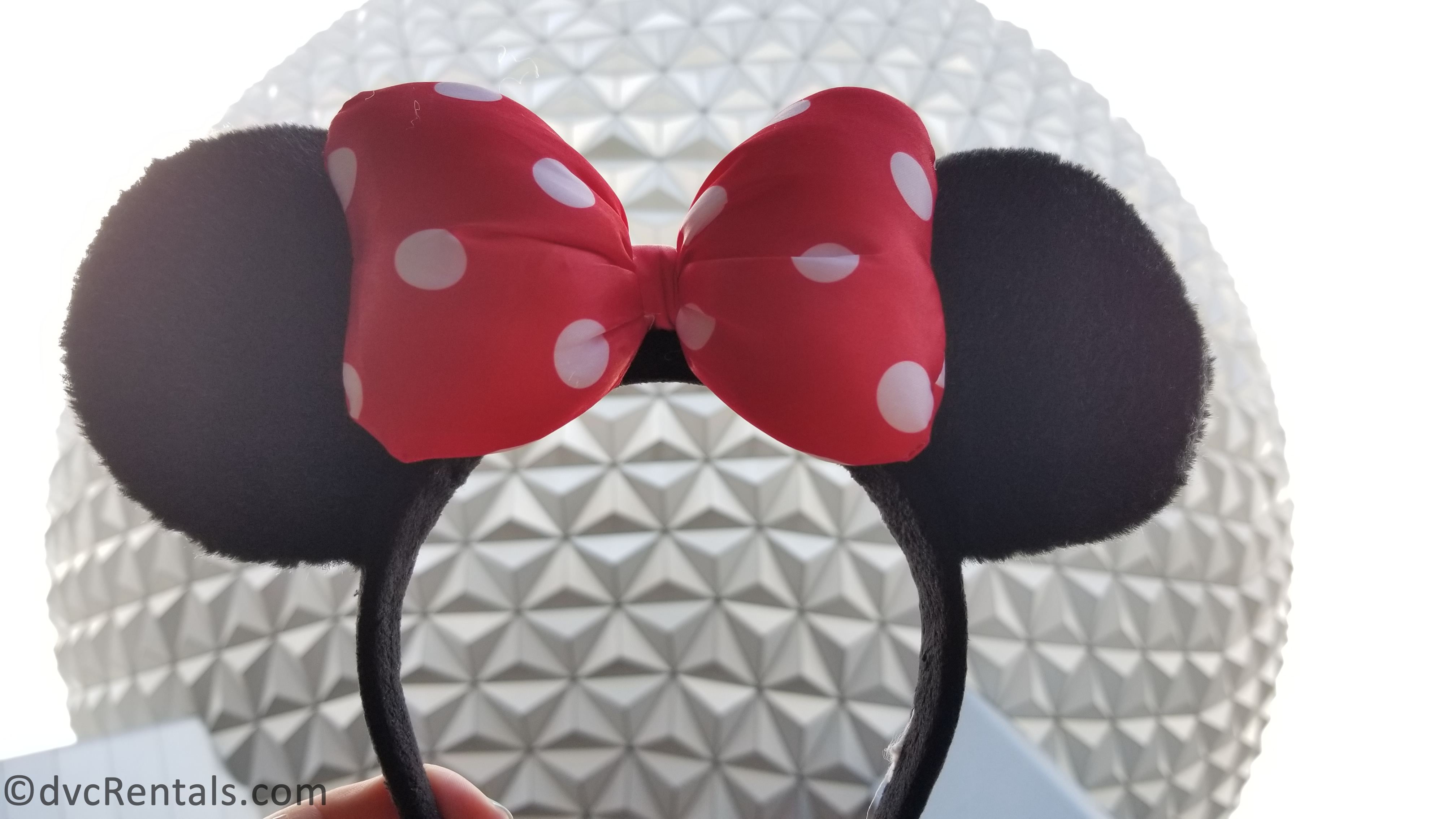 Picture of Minnie Ears and Spaceship Earth at Epcot