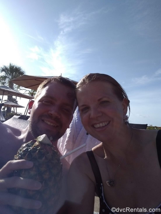 Guest Blogger and her husband at Pineapple Lanai