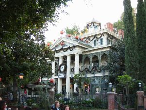Exterior image of the Haunted Mansion in Disneyland