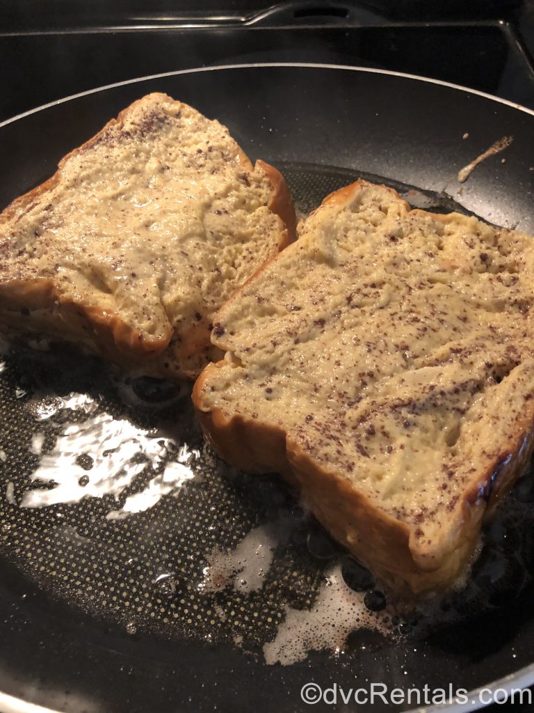 Tonga Toast in the skillet