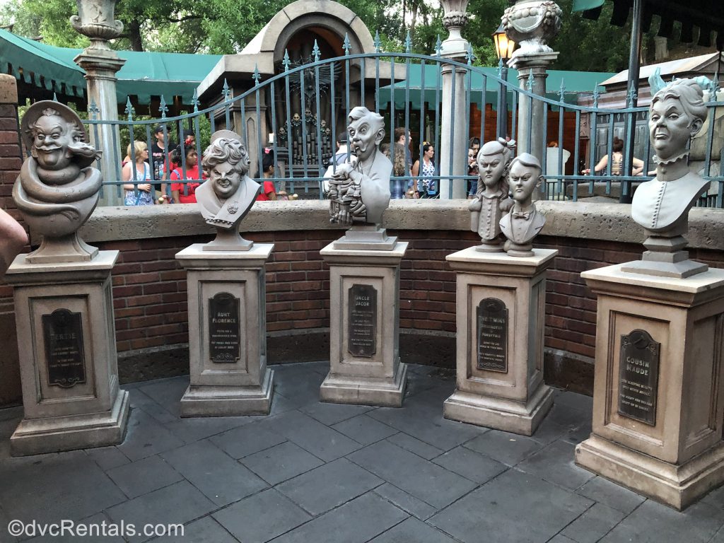Tombstones in queue for the Haunted Mansion