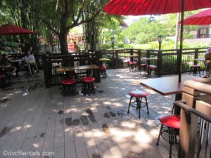 Outdoor seating area at Katsura Grill