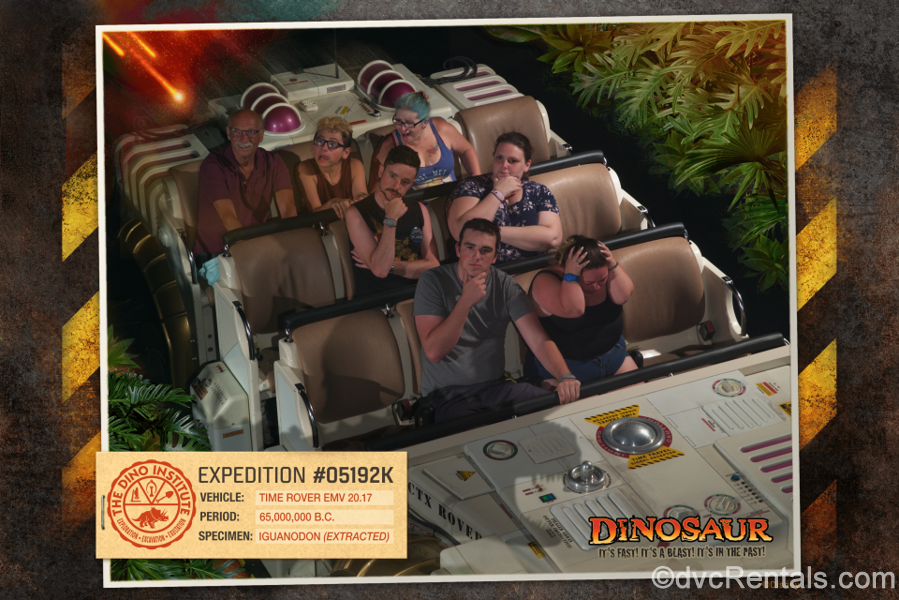 Team Member Alyssa and her husband on the Dinosaur ride at Animal Kingdom