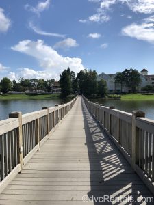 Bridge that connects the Paddock area to the Springs area at Disney’s Saratoga Springs Resort & Spa