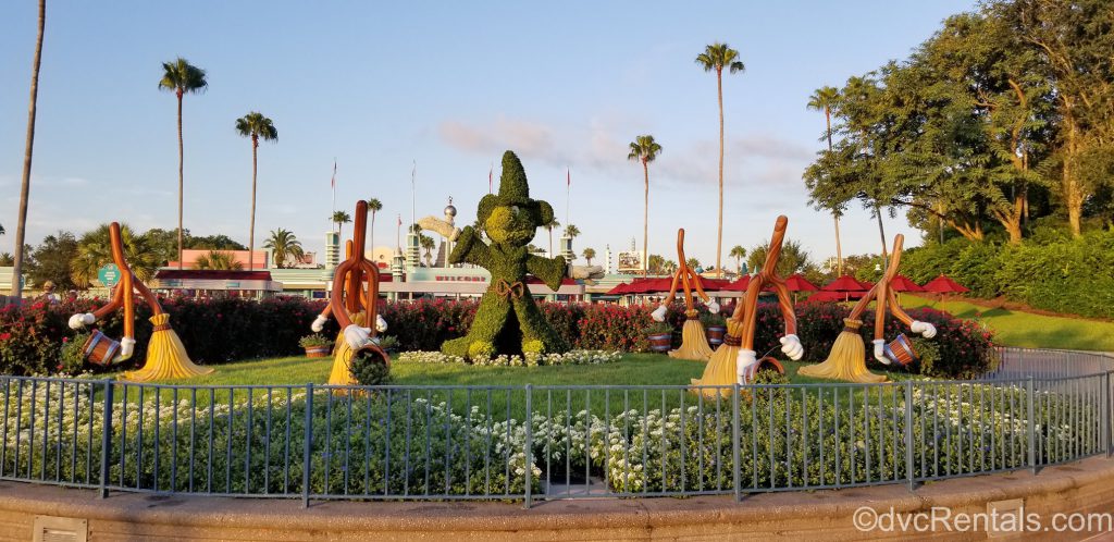 Mickey Mouse topiary in front of Disney’s Hollywood Studios