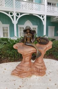 Ariel the Little Mermaid statue outside of Disney’s Boardwalk Villas