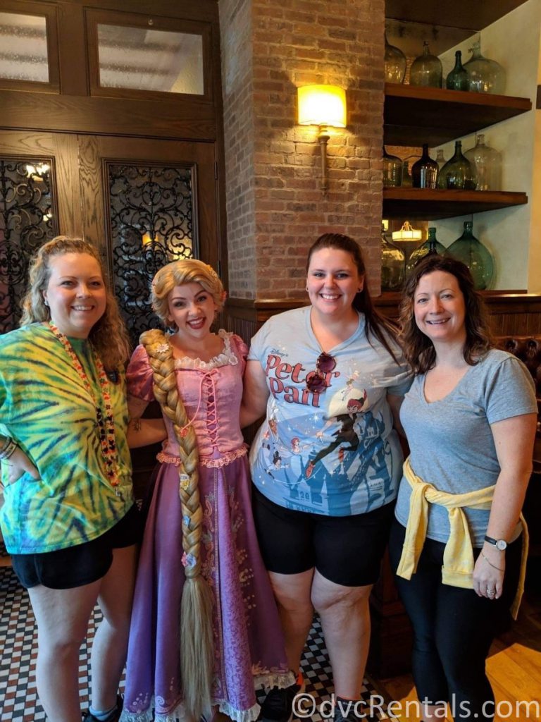 Rapunzel with Team Members Jen, Alyssa and Melissa