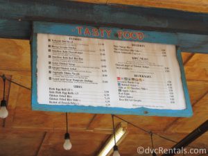 menu for the Yak & Yeti walk-up window