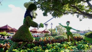 Peter Pan and Captain Hook Topiaries at the Epcot International Flower and Garden Festival