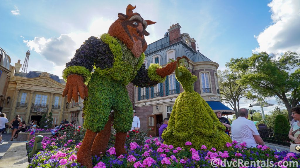 Beauty and the Beast Topiary at the Epcot International Flower and Garden Festival