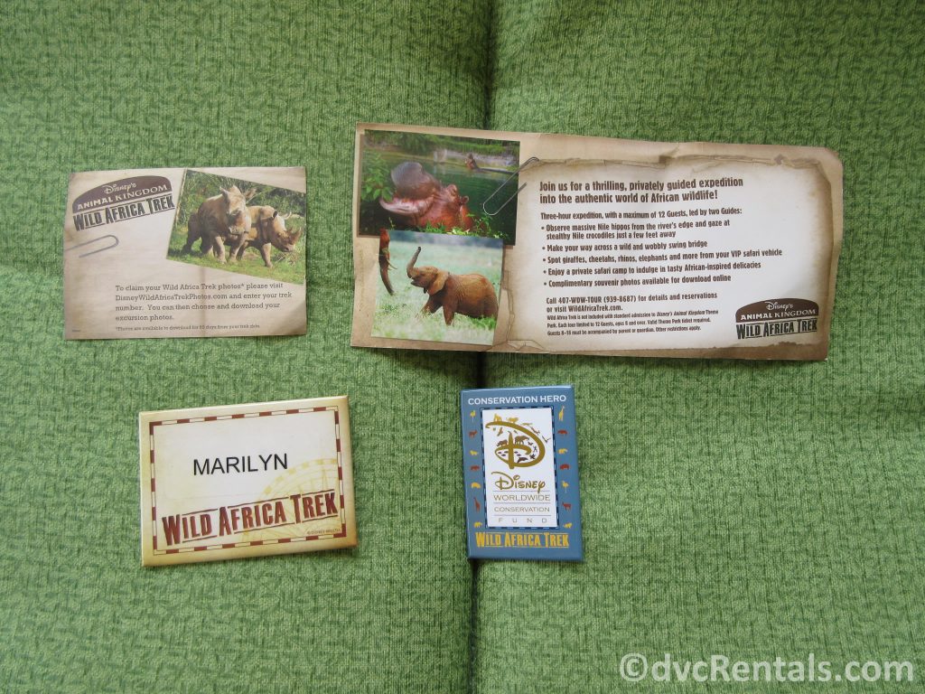 Wild Africa Trek name tag and pin