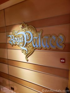 sign for the Royal Palace restaurant on the Disney Dream